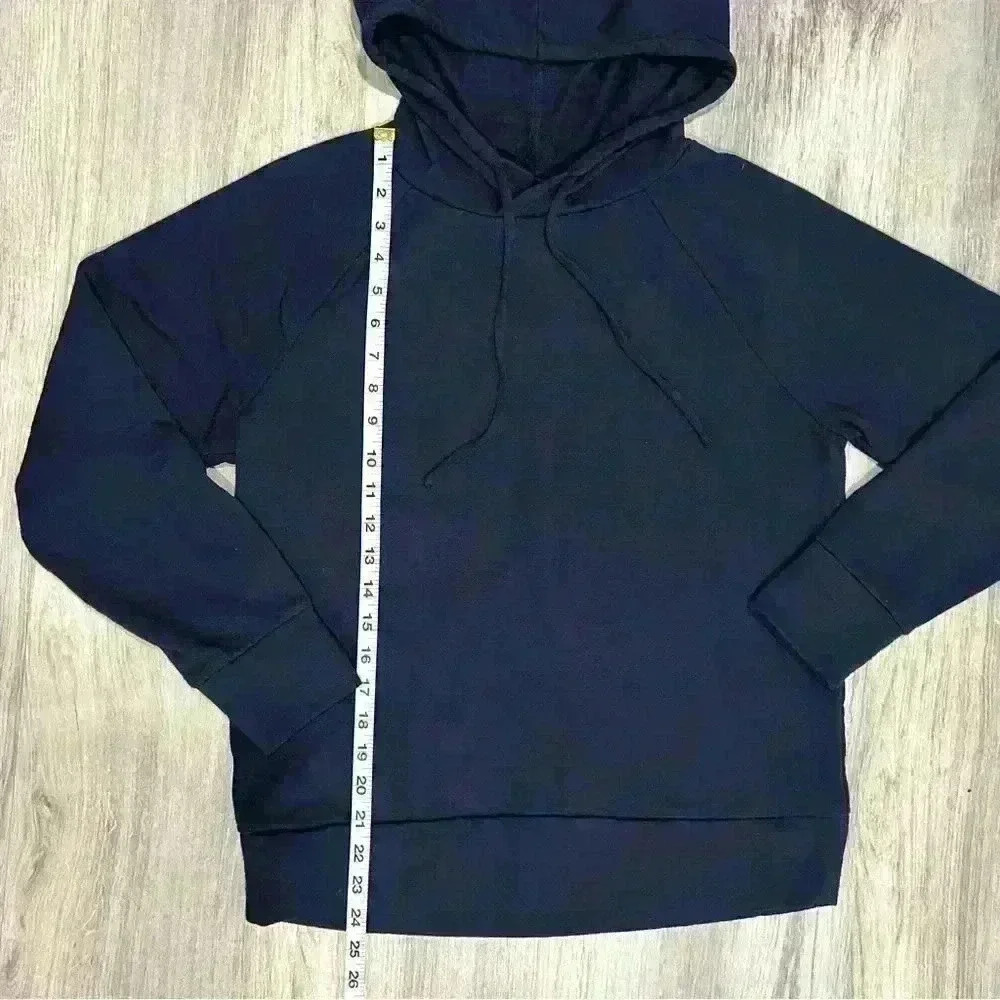 Eddie Bauer Ultrasoft 4 Way Stretch Pullover Hoodie Sweatshirt Navy Blue Size S - Picture 2 of 8